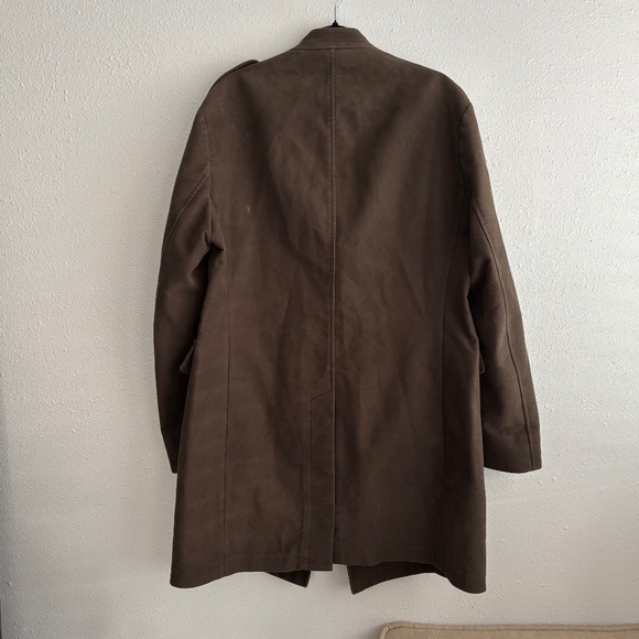 John Varvatos Olive Green 100% Cotton Double Breasted Military Long Coat - IT50 - Picture 9 of 11